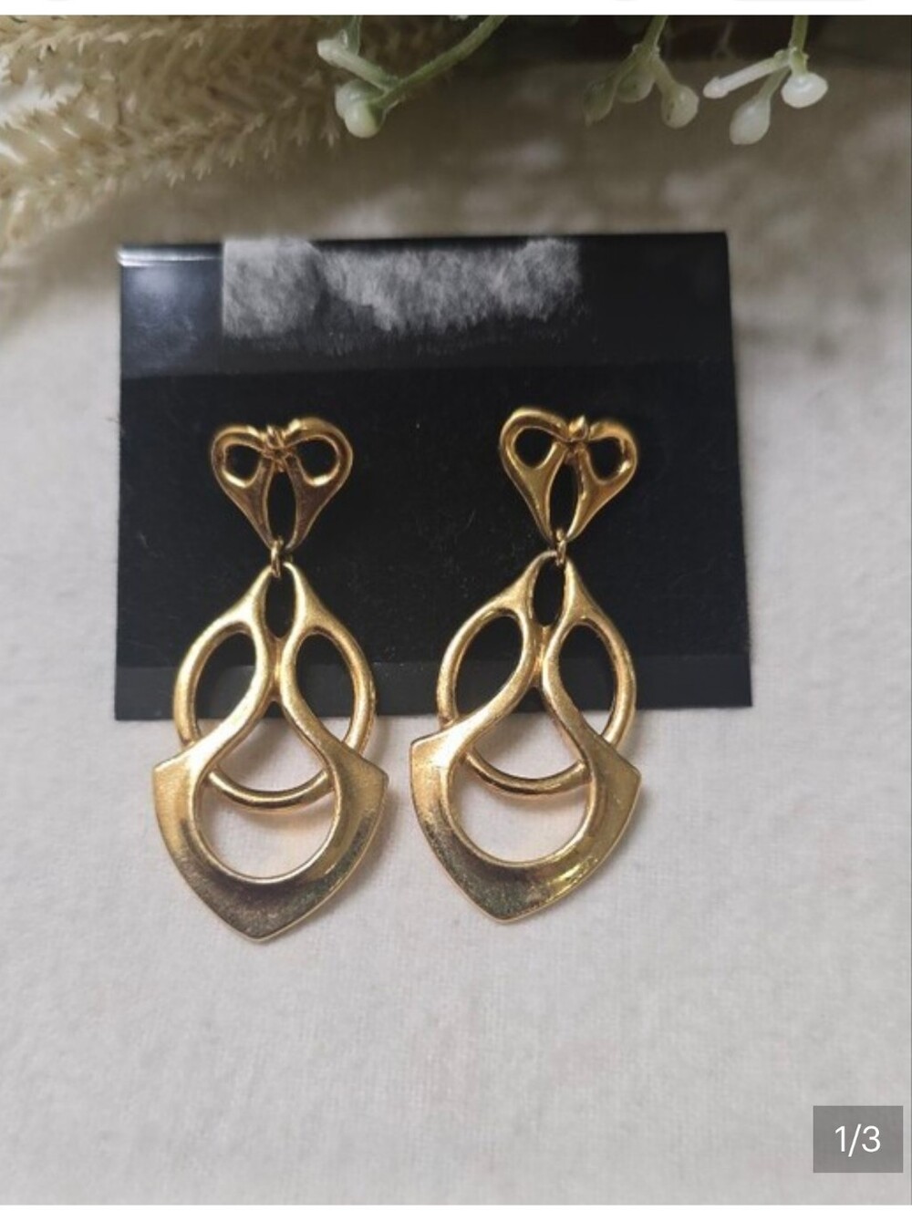 Gold Drop Sculptural Dangle Earrings